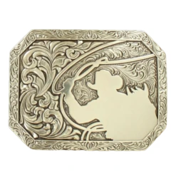 Nocona Men's Roping Cowboy Silver Belt Buckle 37713