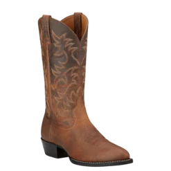 Ariat Men’s Heritage Western R Toe Distressed Brown Boots 10002204