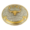 Nocona Mens Silver & Gold Steer Head Belt Buckle 37401