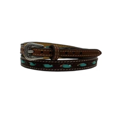 Twister Leather With Rawhide Turquoise Lacing Hatband 0204602
