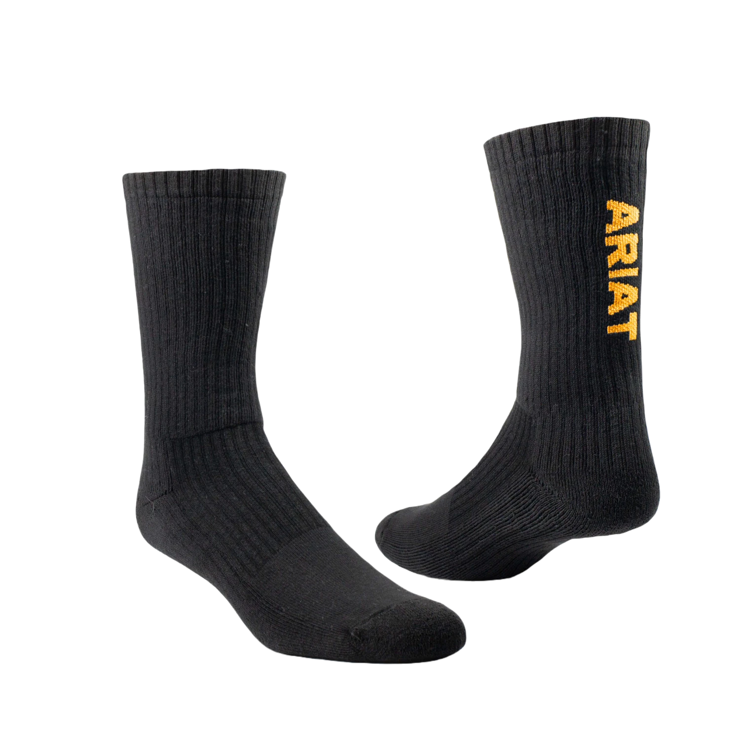 Ariat® Men's Premium Cotton Black 3 Pack Crew Work Socks 10036518 1 Ariat® Men's Premium Cotton Black 3 Pack Crew Work Socks 10036518