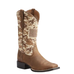 Ariat® Ladies Round Up Patriot Brown Sand Camo Flag Boots 10023368