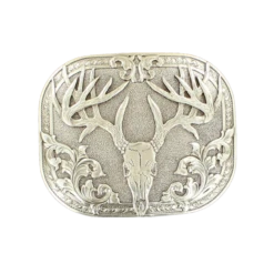 Nocona Mens Laser Etched Deer Skull Belt Buckle 37984