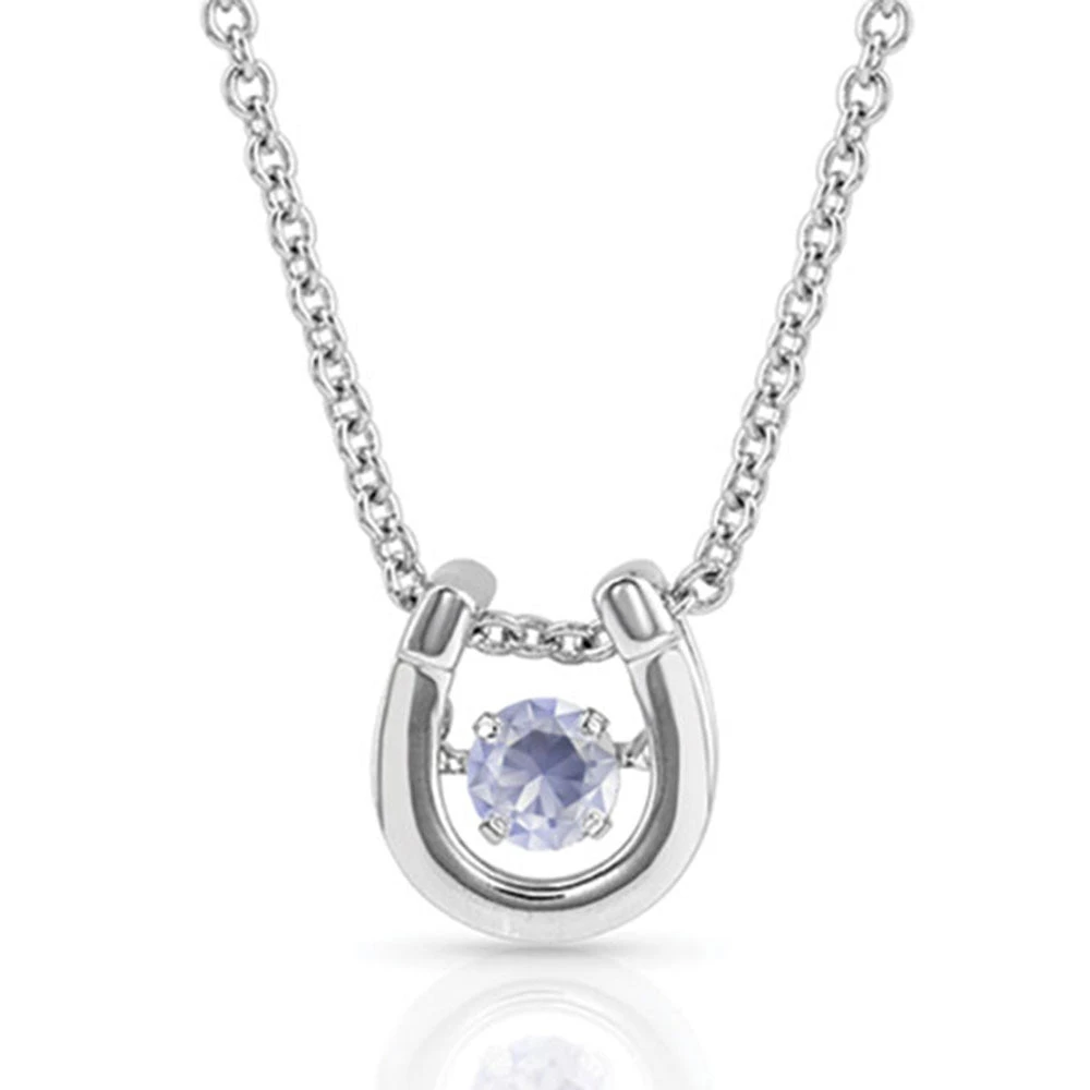 Montana Silversmiths Ladies Birthstone Horseshoe Necklace NC4742-JUN 1 Montana Silversmiths Ladies Birthstone Horseshoe Necklace NC4742-JUN