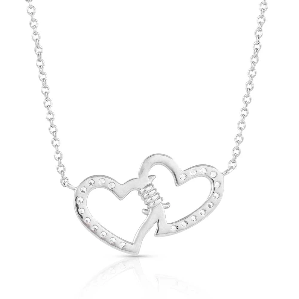 Montana Silversmiths® Victory In Love Crystal Barbed Wire Necklace NC5371 2 Montana Silversmiths® Victory In Love Crystal Barbed Wire Necklace NC5371 - Image 2