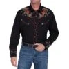 Scully Men's Boots, Hats And Guitars Black Button Down Shirt P-842-BLK