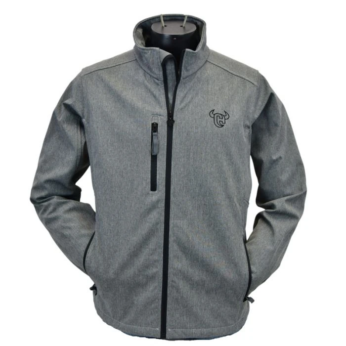 Cowboy Hardware Men's Logo Poly Shell Heather Grey Jacket 192111-034 1 Cowboy Hardware Men's Logo Poly Shell Heather Grey Jacket 192111-034