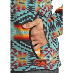 Powder River® Men's Aztec Teal Fleece Pullover PRMO91RZXV-81 -Ariat Style PRMO91RZXV 81 3