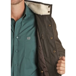 Powder River® Men's Brown Wool Serape Canvas Jacket PRMO92RZZ8-22 -Ariat Style PRMO92RZZ8 22 2