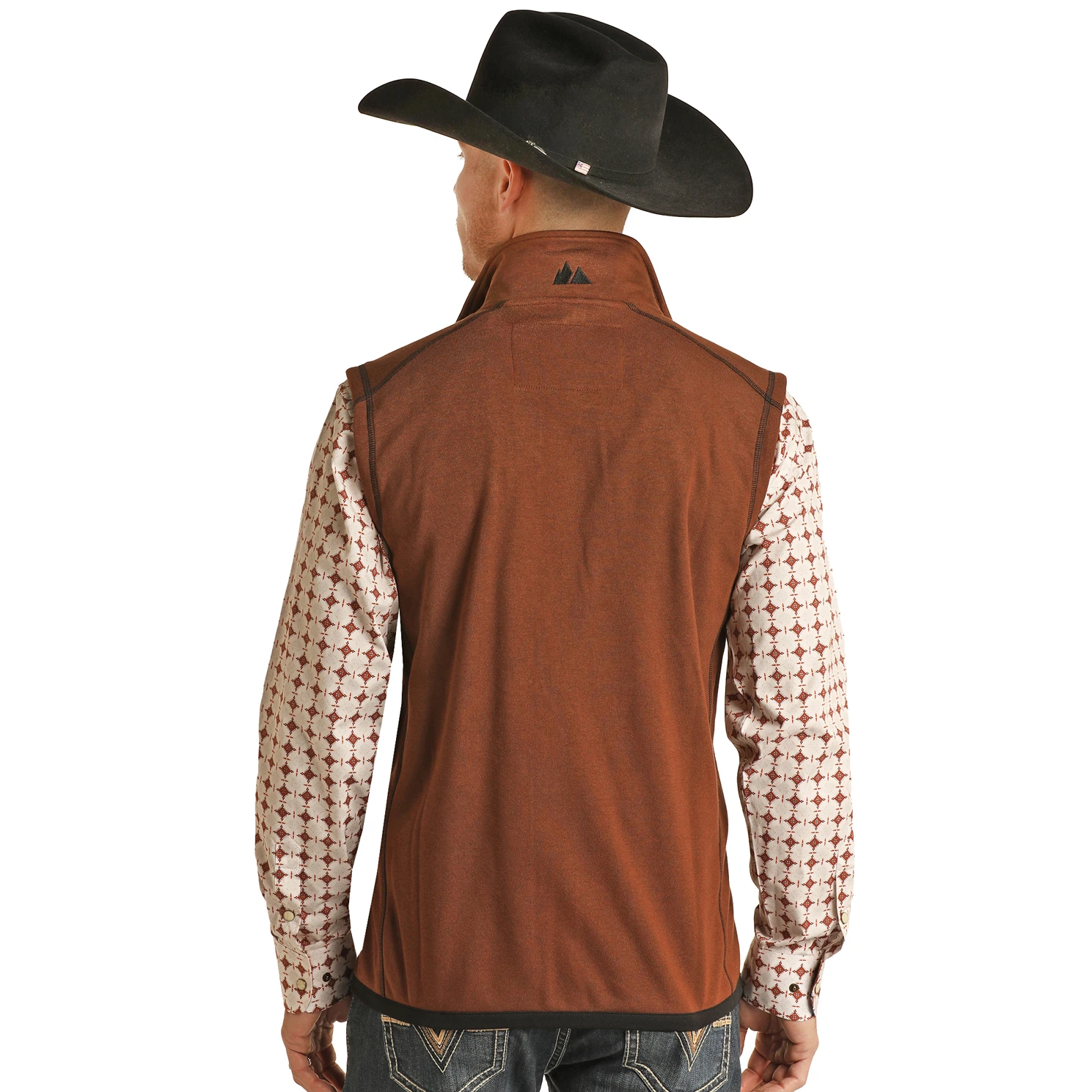 Powder River Outfitters® Men's Heather Knit Rust Vest PRMO98RZYD-90 2 Powder River Outfitters® Men's Heather Knit Rust Vest PRMO98RZYD-90 - Image 2