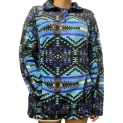 Powder River® Ladies Aztec Fleece Black Pullover Jacket PRWO91RZXV-01