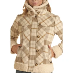 Powder River Outfitters® Ladies Natural Wool Plaid Coat PRWO92RZYU-12 -Ariat Style PRWO92RZYU 12 2