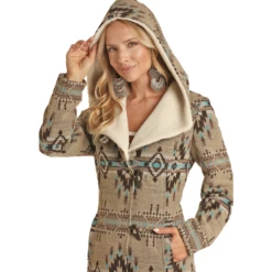 Powder River Outfitters® Ladies Aztec Wool Long Coat PRWO92RZYZ-26 5 Powder River Outfitters® Ladies Aztec Wool Long Coat PRWO92RZYZ-26 -Ariat Style PRWO92RZYZ 26 2