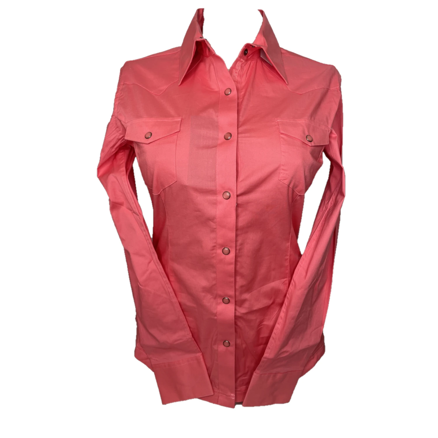 Panhandle® Ladies Solid Peach Snap Button Down Shirt PSWSOSR0LT-96 1 Panhandle® Ladies Solid Peach Snap Button Down Shirt PSWSOSR0LT-96