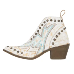 Circle G By Corral Ladies White Studs Booties Q0167 -Ariat Style Q0167d