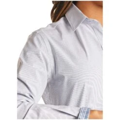 Panhandle Ladies Micro Pinstripe Cactus Print Button Down Shirt R4B3289 -Ariat Style R4B3289 A