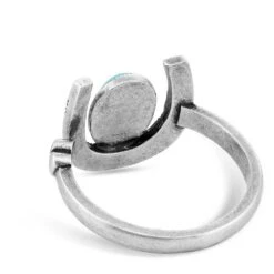 Montana Silversmiths Ladies Within Luck Turquoise Horseshoe Ring RG5030 -Ariat Style RG5030 alt