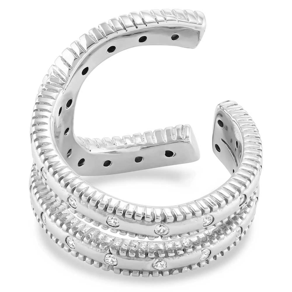 Montana Silversmiths® In Step Crystal Open Ring RG5356 2 Montana Silversmiths® In Step Crystal Open Ring RG5356 - Image 2