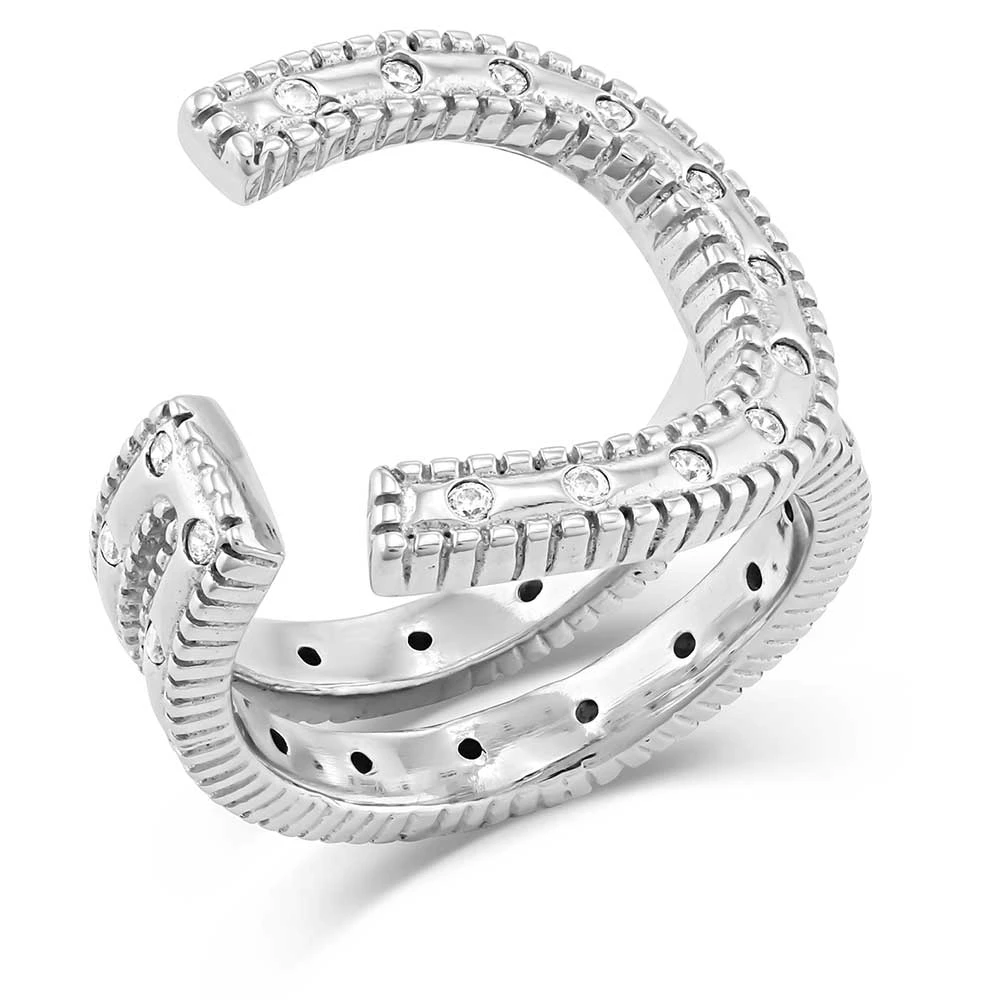 Montana Silversmiths® In Step Crystal Open Ring RG5356 1 Montana Silversmiths® In Step Crystal Open Ring RG5356
