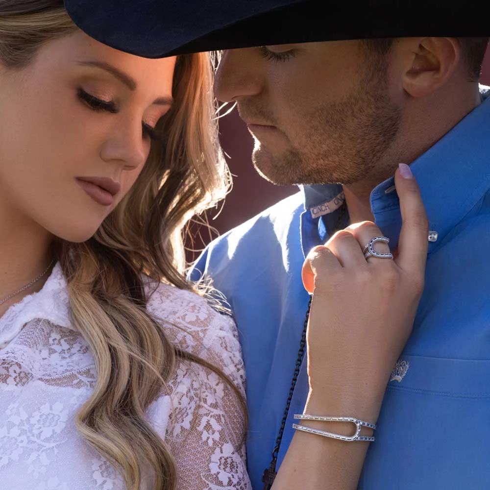 Montana Silversmiths® In Step Crystal Open Ring RG5356 3 Montana Silversmiths® In Step Crystal Open Ring RG5356 - Image 3