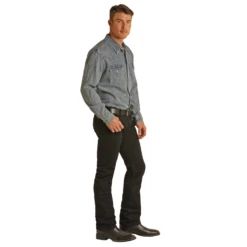Rock & Roll Denim® Men's Black Revolver Straight Leg Jeans RRMD1RR0N5 -Ariat Style RRMD1RR0N5 2