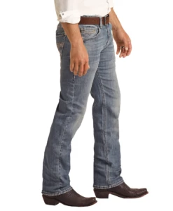 Rock & Roll® Men's Pistol Reflex Ivory Light Wash Straight Leg Jeans RRMDSPRZSL -Ariat Style RRMDSPRZSL3