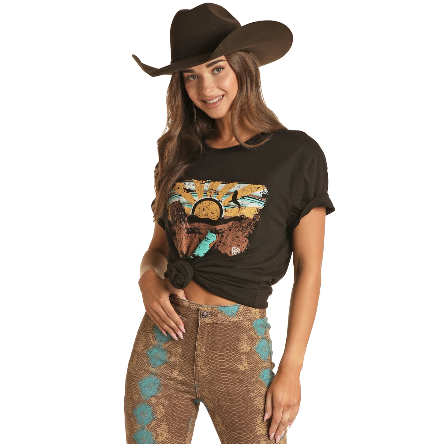 Panhandle® Unisex Desert Sunrise Print Black T-Shirt RRUT21R063-01 2 Panhandle® Unisex Desert Sunrise Print Black T-Shirt RRUT21R063-01 - Image 2