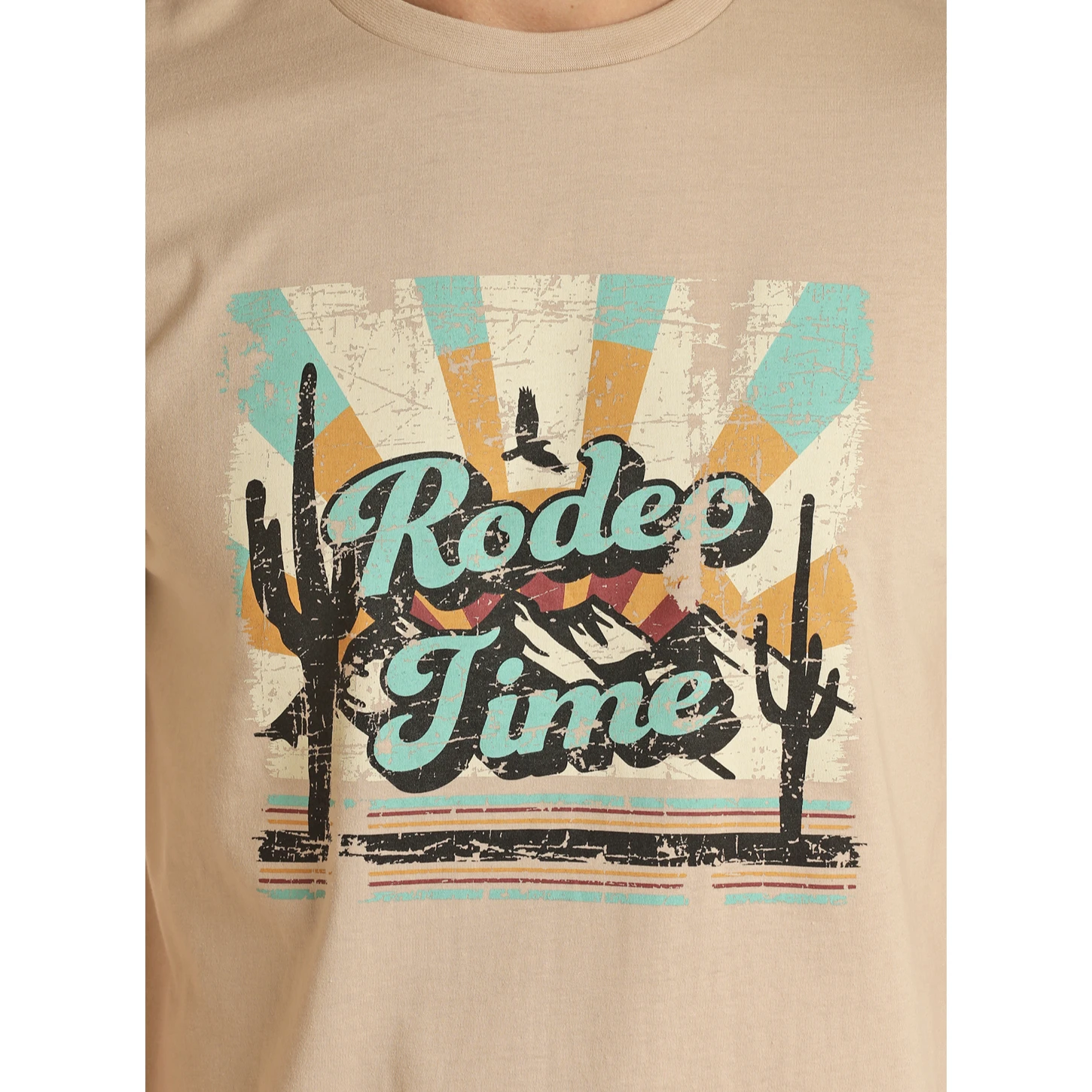 Rock & Roll® Unisex "RODEO TIME" Desert Taupe T-Shirt RRUT21R06D-26 3 Rock & Roll® Unisex "RODEO TIME" Desert Taupe T-Shirt RRUT21R06D-26 - Image 3