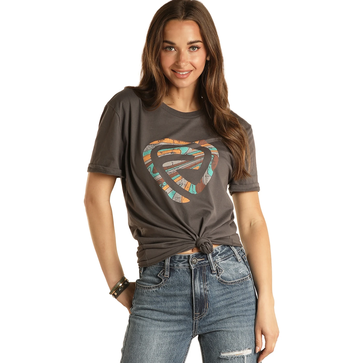 Rock & Roll Cowboy® Unisex Charcoal Graphic Logo T-Shirt RRUT21R0IX 2 Rock & Roll Cowboy® Unisex Charcoal Graphic Logo T-Shirt RRUT21R0IX - Image 2