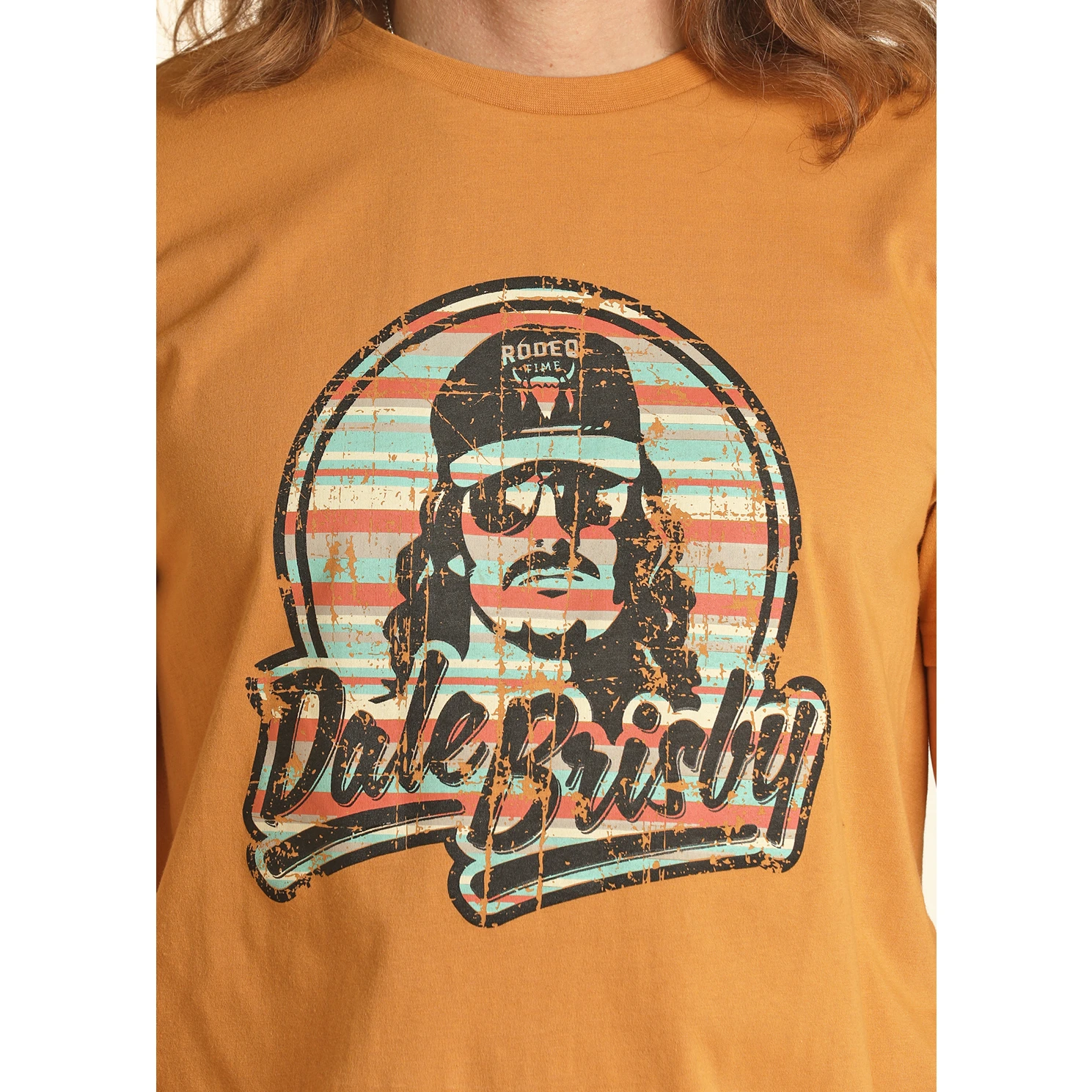 Rock & Roll Cowboy® Unisex Dale Brisby Mustard Graphic Tee RRUT21R0J4 3 Rock & Roll Cowboy® Unisex Dale Brisby Mustard Graphic Tee RRUT21R0J4 - Image 3
