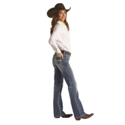 Rock & Roll Denim® Ladies Ivory Embroidery Riding Jeans RRWD4RRZPP -Ariat Style RRWD4RRZPP 2