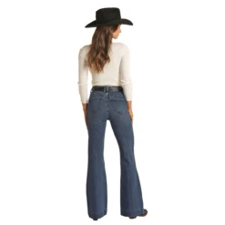 Rock & Roll Denim® Ladies Piping Loop High Rise Trouser RRWD5HRZQJ -Ariat Style RRWD5HRZQJ 1