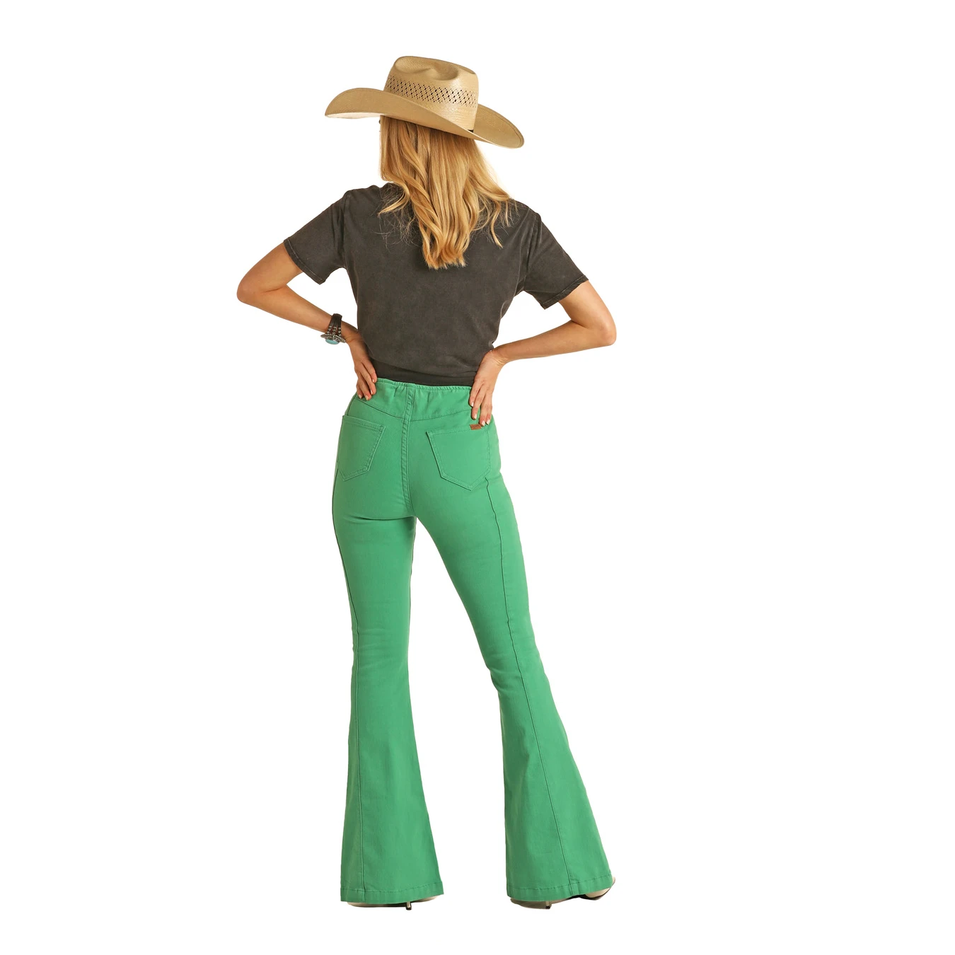 Rock & Roll® Ladies Pull-On Front Slit Kelly Green Flares RRWD6PRZUC 3 Rock & Roll® Ladies Pull-On Front Slit Kelly Green Flares RRWD6PRZUC - Image 3