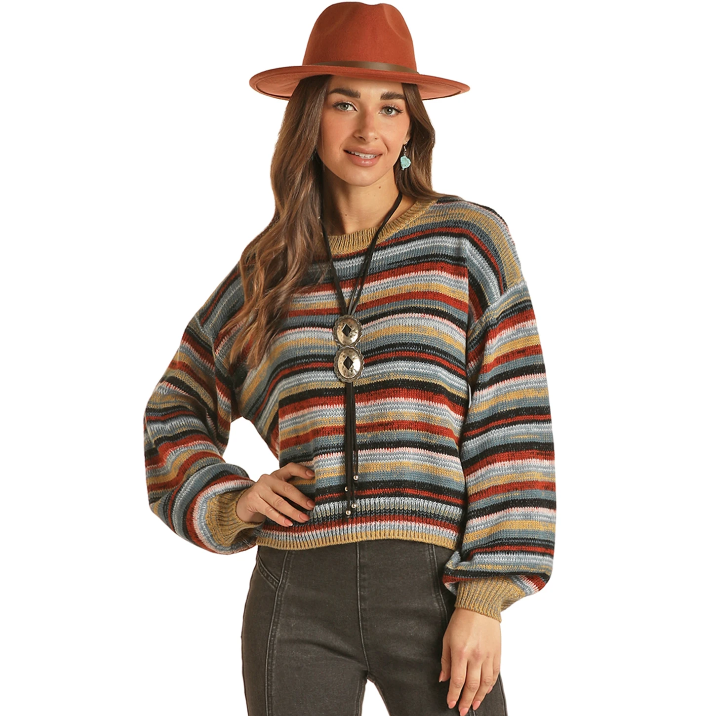 Rock & Roll® Ladies Multicolor Stripe Sweater RRWT32R03X-97 1 Rock & Roll® Ladies Multicolor Stripe Sweater RRWT32R03X-97