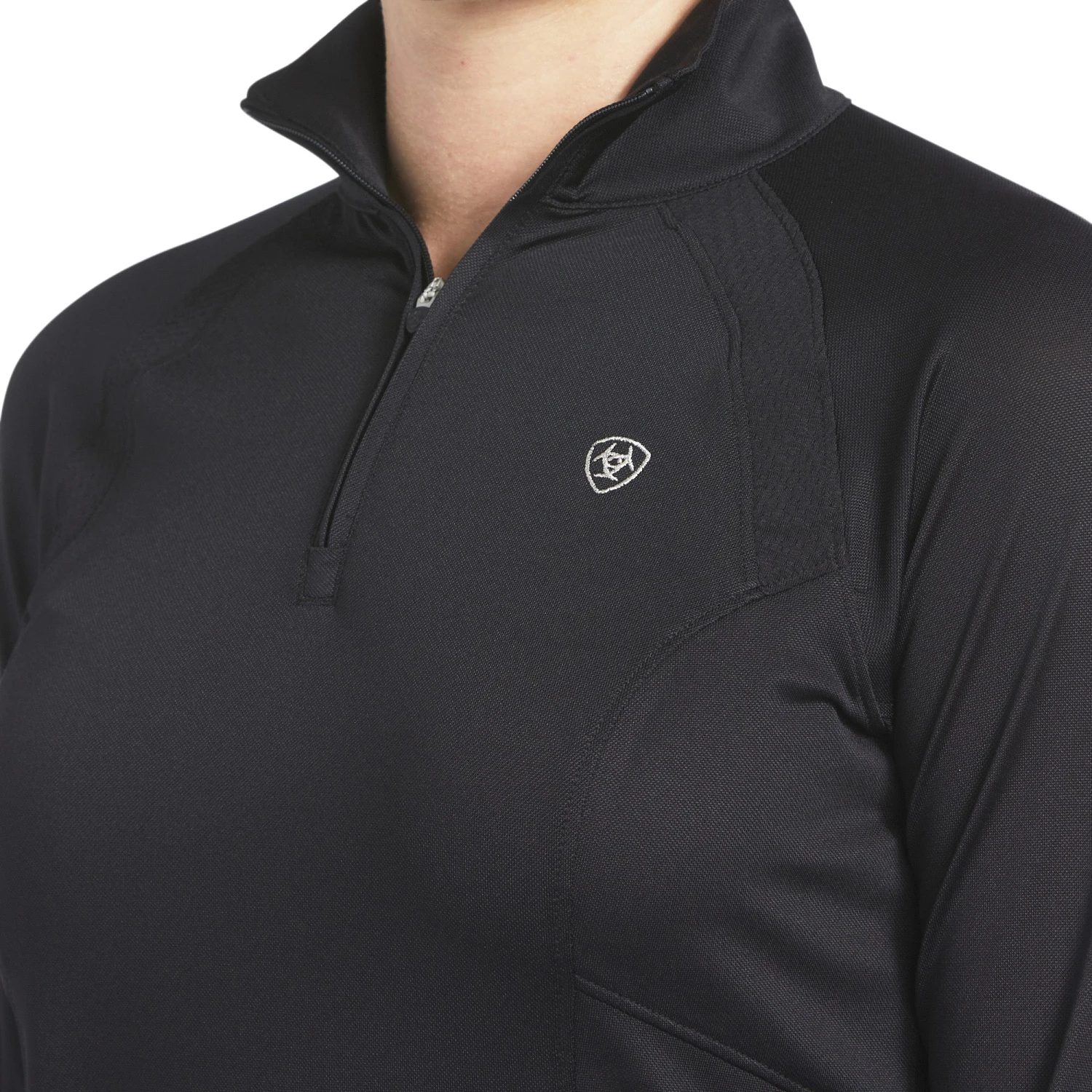 Ariat® Ladies Sunstopper 2.0 Black 1/4-Zip Pullover Baselayer 10030429 3 Ariat® Ladies Sunstopper 2.0 Black 1/4-Zip Pullover Baselayer 10030429 - Image 3