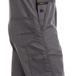 Ariat® Mens Rebar DuraCanvas Unlined Grey Bibs 10034653 -Ariat Style S21 MNS WORK 10034653 detail01