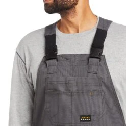 Ariat® Mens Rebar DuraCanvas Unlined Grey Bibs 10034653 -Ariat Style S21 MNS WORK 10034653 detail02
