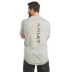 Ariat® Men's Rebar Workman Logo Tee Heather Grey 10035400