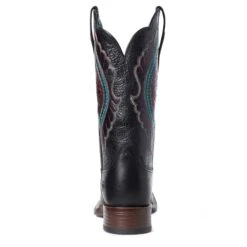 Ariat Ladies Primetime True Black Square Toe Boots 10035934 -Ariat Style S21 WMS WEST 10035934 heel