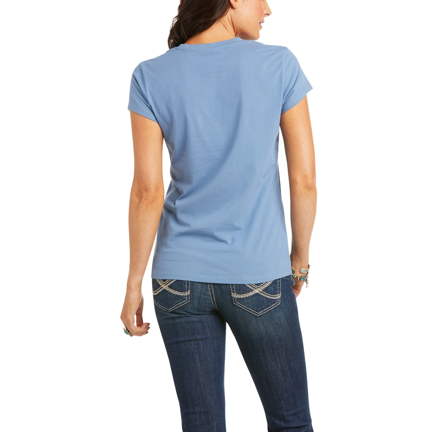 Ariat Ladies Real Cheetah Logo Blue T-Shirt 10036194 2 Ariat Ladies Real Cheetah Logo Blue T-Shirt 10036194 - Image 2