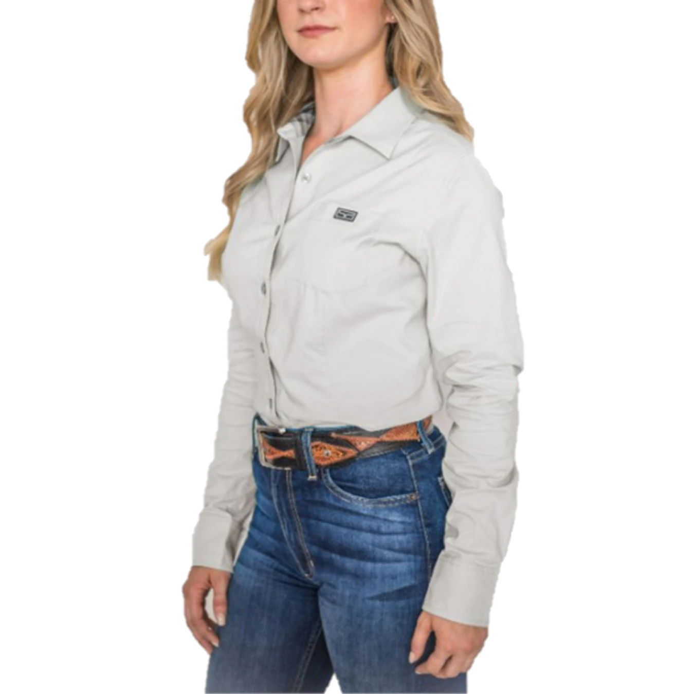 Kimes Ranch® Ladies Linville Solid Grey Button Down Shirt S22-121207 1 Kimes Ranch® Ladies Linville Solid Grey Button Down Shirt S22-121207