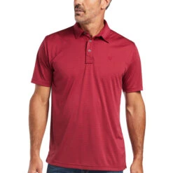 Ariat® Men's Oxford Stripe Rubaiyat Polo Short Sleeve Shirt 10039557