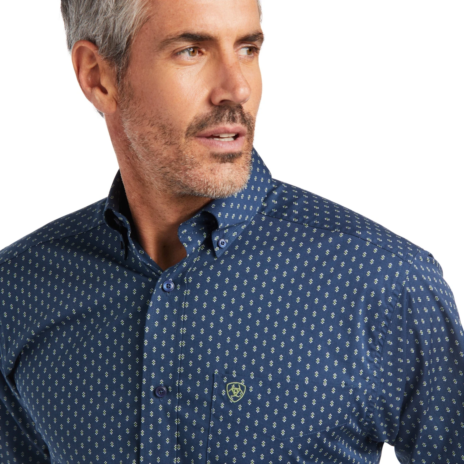 Ariat Men's Taim Stretch Skyfall Blue Fitted Button Down Shirt 10039754 2 Ariat Men's Taim Stretch Skyfall Blue Fitted Button Down Shirt 10039754 - Image 2