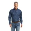 Ariat Men's Taim Stretch Skyfall Blue Fitted Button Down Shirt 10039754