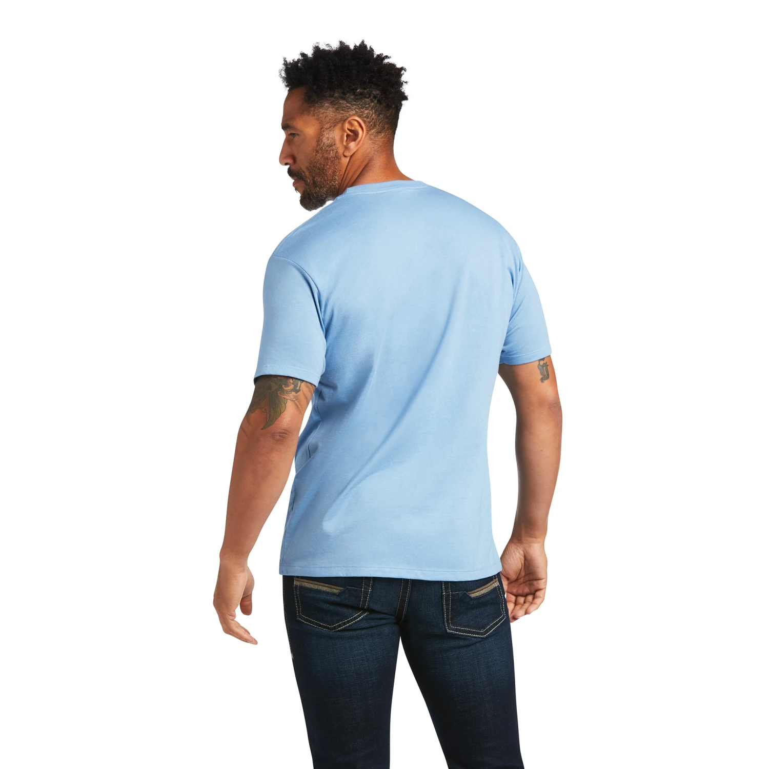 Ariat® Men's Bred In The USA Light Blue Short Sleeve T-Shirt 10039927 2 Ariat® Men's Bred In The USA Light Blue Short Sleeve T-Shirt 10039927 - Image 2
