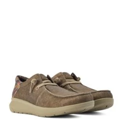 Ariat Men's Hilo Stretch Lace Dark Tan & Rust Aztec Shoe 10040445 -Ariat Style S22 MNS WEST 10040445 pair