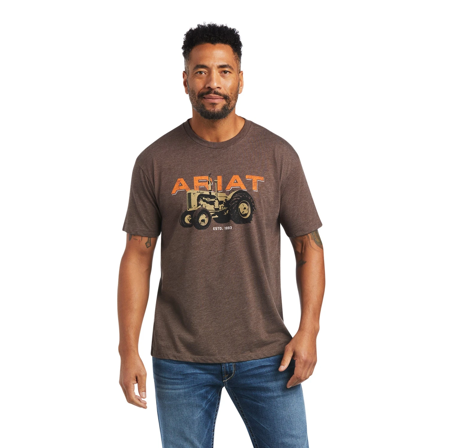 Ariat® Men's Tractor Graphic Brown Heather T-Shirt 10040866 1 Ariat® Men's Tractor Graphic Brown Heather T-Shirt 10040866