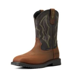 Ariat Men's RigTek­™ Waterproof Brown & Black Square Toe Boots 10034156 -Ariat Style S22 MNS WORK 10034156 3 4 front 1 68bcbfc3 1e35 4bc6 9088 ec16c7ed9eaf
