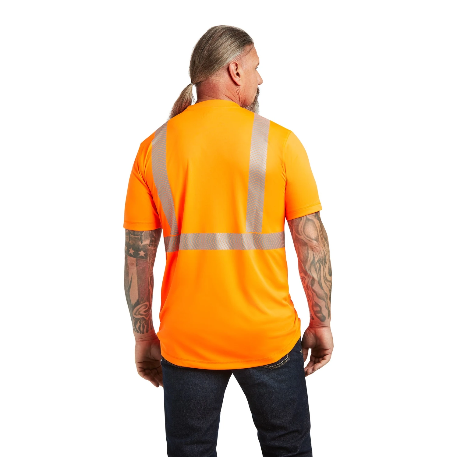 Ariat® Men's Rebar Hi-Vis ANSI Orange Reflective T-Shirt 10039195 2 Ariat® Men's Rebar Hi-Vis ANSI Orange Reflective T-Shirt 10039195 - Image 2