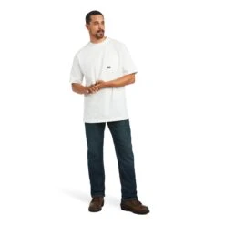Ariat® Men's Rebar Cotton Strong White T-Shirt 10039336 -Ariat Style S22 MNS WORK 10039336 full
